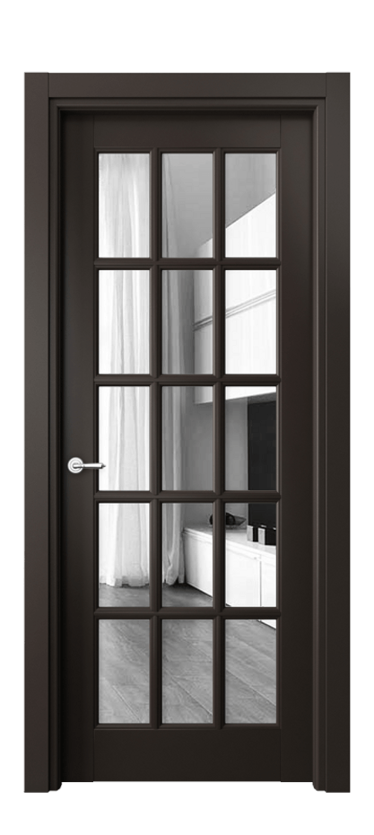 Межкомнатная дверь Тоскана Грильято 6311 Матовый антрацит Двустороннее зеркало, триплекс Цена 6140 Br | Volhovec