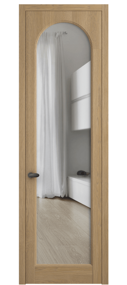 Межкомнатная дверь Палаццо 6804 Дуб соломенный матовый Прозрачное стекло Цена 7900 Br | Volhovec