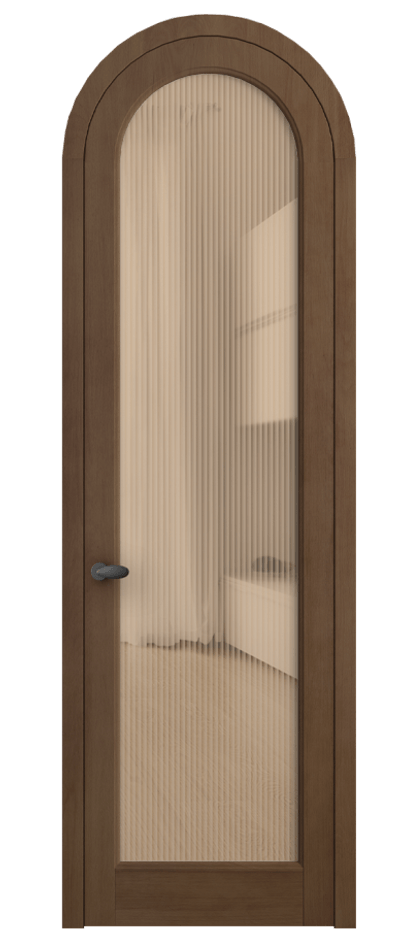 Межкомнатная дверь Palazzo 6814 Бук тёмный матовый Рифлёное оранжевое стекло "Moru", триплекс Цена 9600 Br | Volhovec