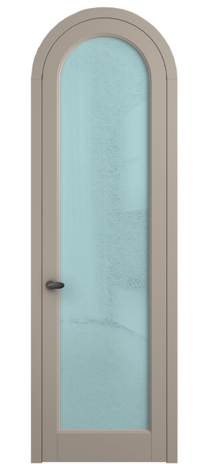 Межкомнатная дверь Палаццо 6814 Матовый бисквитный Фактурное голубое стекло "Лёд", триплекс Цена 7000 Br | Volhovec