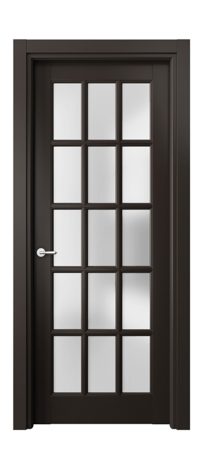 Межкомнатная дверь Тоскана Грильято 6311 Матовый антрацит Сатинированное стекло Цена 5980 Br | Volhovec