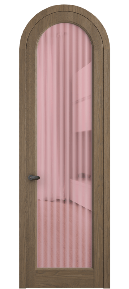 Межкомнатная дверь Палаццо 6814 Дуб джутовый матовый Рифлёное розовое стекло "Дюна", триплекс Цена 11400 Br | Volhovec