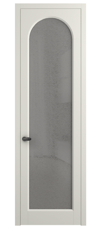 Межкомнатная дверь Палаццо 6804 Матовый жемчужный Фактурное серое стекло "Лёд", триплекс Цена 5500 Br | Volhovec