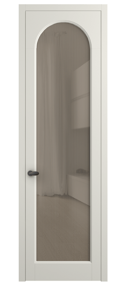 Межкомнатная дверь Palazzo 6804 Матовый жемчужный Рифлёное бронзовое стекло "Дюна", триплекс Цена 5500 Br | Volhovec