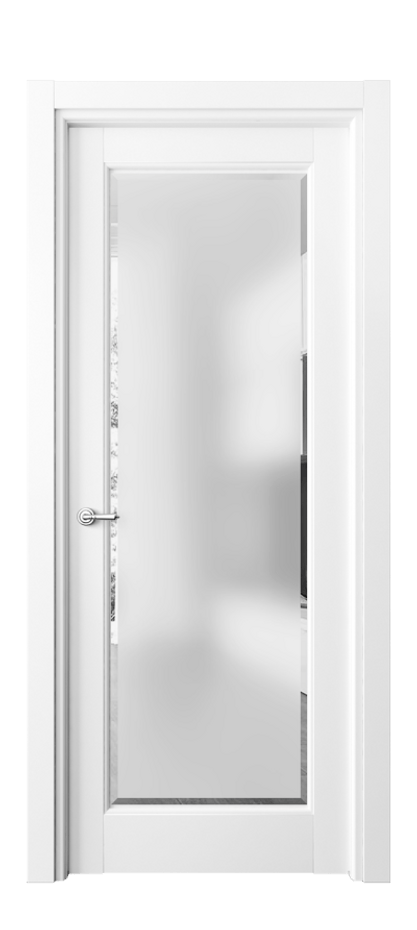 Дверь межкомнатная Тоскана Элегантэ 6300 Матовый белоснежный Сатинированное стекло с фацетом Гладкий наличник МБЛ Цена 5040 Br Наличники уже входят в базовый комплект. Фабрика дверей Волховец 8 (800) 551 43 19 Межкомнатная дверь Тоскана Элегантэ 6300 Матовый белоснежный Сатинированное стекло с фацетом Цена 5040 Br | Volhovec