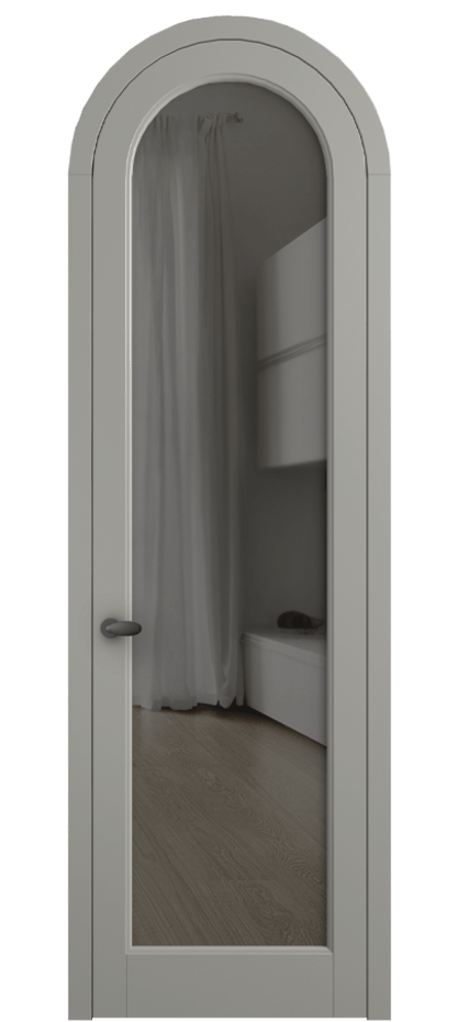 Межкомнатная дверь Палаццо 6814 Матовый нейтральный серый Прозрачное серое стекло, триплекс Цена 6700 Br | Volhovec