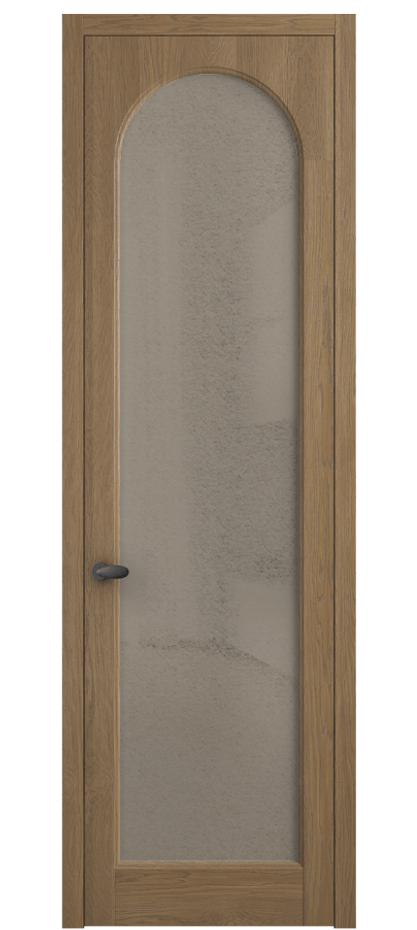 Межкомнатная дверь Палаццо 6804 Дуб мускатный матовый Фактурное бронзовое стекло "Лёд", триплекс Цена 8200 Br | Volhovec