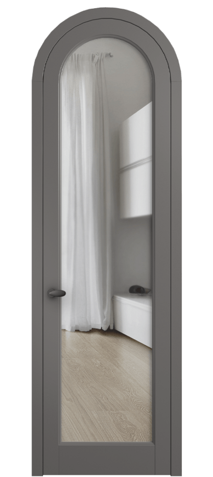 Межкомнатная дверь Палаццо 6814 Матовый классический серый Прозрачное стекло Цена 6700 Br | Volhovec