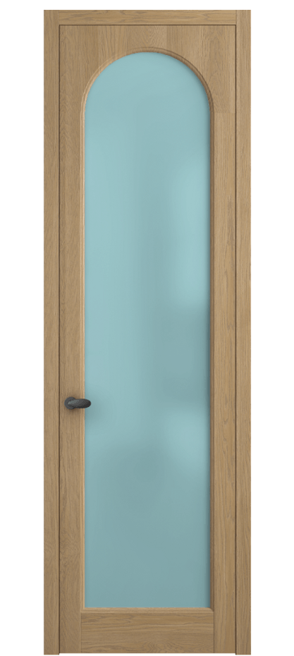 Межкомнатная дверь Palazzo 6804 Дуб соломенный матовый Сатинированное голубое стекло, триплекс Цена 7900 Br | Volhovec