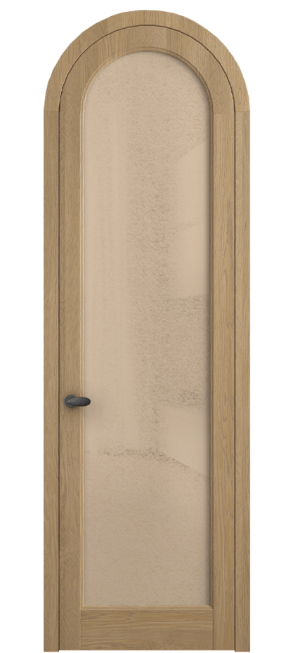 Межкомнатная дверь Palazzo 6814 Дуб соломенный матовый Фактурное оранжевое стекло "Лёд", триплекс, 8 мм Цена 10700.3044 Br | Volhovec