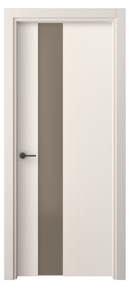 Межкомнатная дверь Фридом 4224 ПЭТ кремово-белый Сатинированное бронзовое стекло, триплекс Цена 1700 Br | Volhovec
