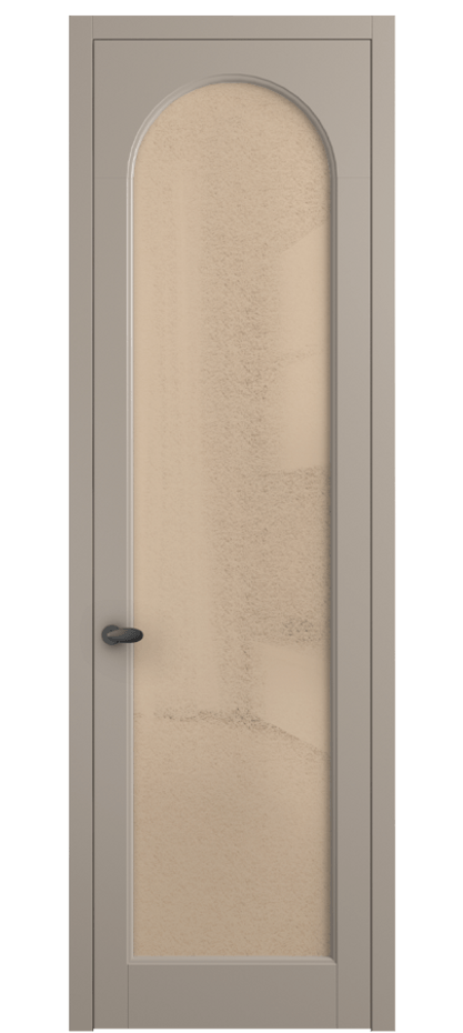 Межкомнатная дверь Палаццо 6804 Матовый бисквитный Фактурное оранжевое стекло "Лёд", триплекс Цена 5500 Br | Volhovec