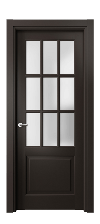 Межкомнатная дверь Тоскана Грильято 6312 Матовый антрацит Сатинированное стекло Цена 5980 Br | Volhovec