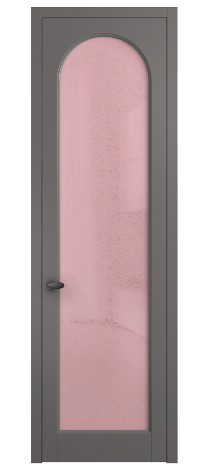 Межкомнатная дверь Palazzo 6804 Матовый классический серый Фактурное розовое стекло "Лёд", триплекс Цена 5500 Br | Volhovec