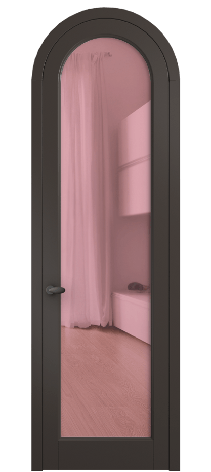 Межкомнатная дверь Palazzo 6814 Матовый антрацит Прозрачное розовое стекло, триплекс Цена 6700 Br | Volhovec