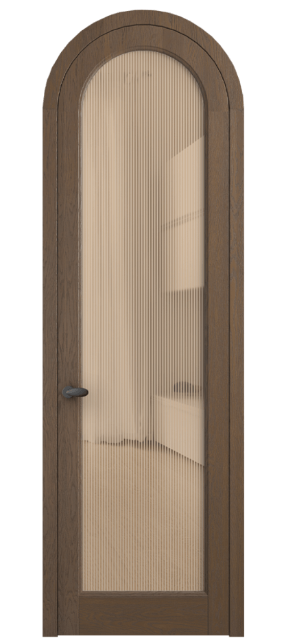 Межкомнатная дверь Palazzo 6814 Дуб туманный матовый Рифлёное оранжевое стекло "Дюна", триплекс Цена 11400 Br | Volhovec