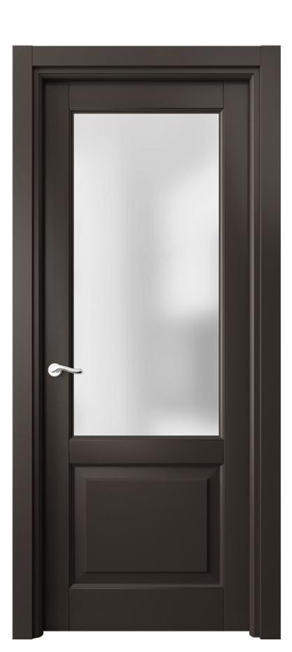 Межкомнатная дверь Лигнум 0740 Матовый антрацит Сатинированное стекло Цена 5210 Br | Volhovec