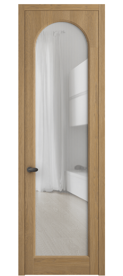 Межкомнатная дверь Палаццо 6804 Дуб пшеничный матовый Рифлёное стекло "Дюна", триплекс Цена 8200 Br | Volhovec