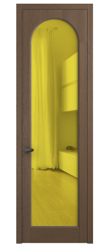 Межкомнатная дверь Palazzo 6804 Дуб туманный матовый Прозрачное жёлтое стекло, триплекс Цена 7900 Br | Volhovec