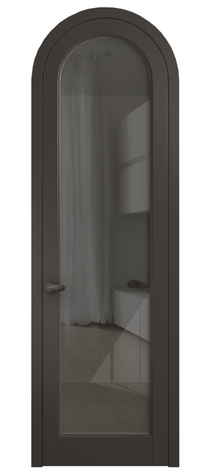 Межкомнатная дверь Palazzo 6814 Матовый антрацит Рефлективное серое стекло "Stopsol", калёное Цена 7100 Br | Volhovec