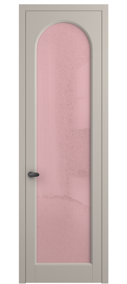 Межкомнатная дверь Палаццо 6804 Матовый светло-бежевый Фактурное розовое стекло "Лёд", триплекс Цена 5500 Br | Volhovec