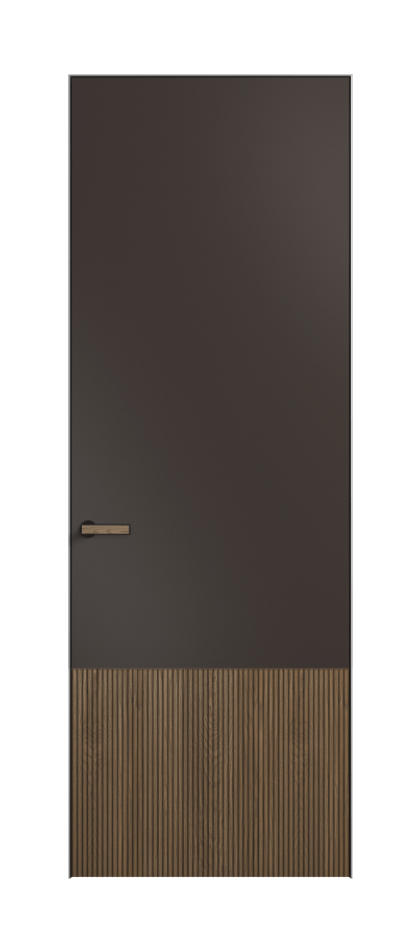 Межкомнатная дверь Velvet 8202 Дуб джутовый матовый - Матовый антрацит. Цена 6600  | Volhovec