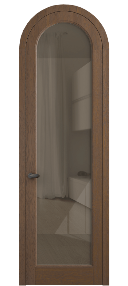 Межкомнатная дверь Palazzo 6814 Дуб каштановый матовый Рефлективное бронзовое стекло "Stopsol", калёное Цена 11500 Br | Volhovec