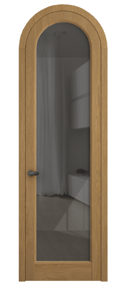 Межкомнатная дверь Palazzo 6814 Дуб солнечный матовый Рефлективное серое стекло "Stopsol", калёное Цена 11500 Br | Volhovec