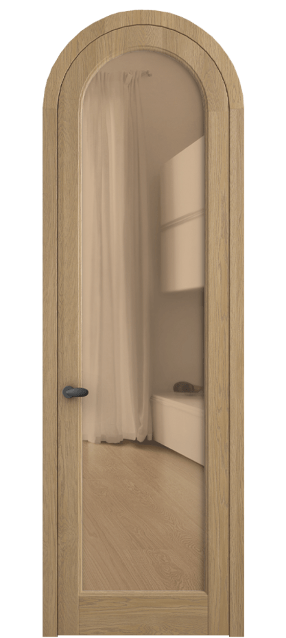 Межкомнатная дверь Palazzo 6814 Дуб соломенный матовый Прозрачное оранжевое стекло, триплекс Цена 11000 Br | Volhovec