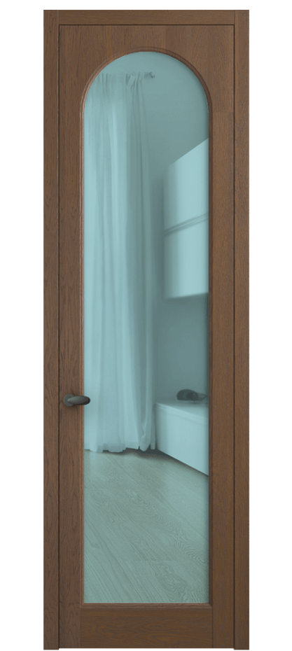 Межкомнатная дверь Palazzo 6804 Дуб каштановый матовый Прозрачное голубое стекло, триплекс Цена 7900 Br | Volhovec