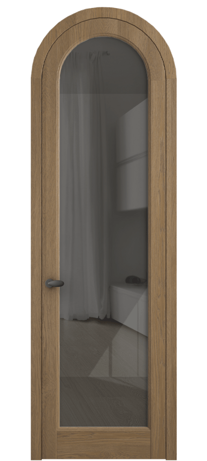 Межкомнатная дверь Palazzo 6814 Дуб мускатный матовый Рефлективное серое стекло "Stopsol", калёное Цена 11500 Br | Volhovec