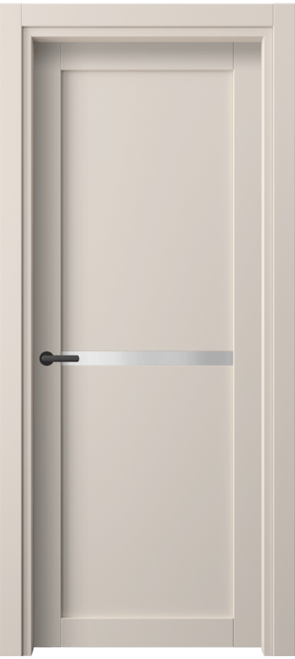 Межкомнатная дверь Нео 2112 ПЭТ пудровый бежевый Сатинированное стекло Цена 1430 Br | Volhovec