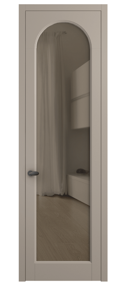 Межкомнатная дверь Палаццо 6804 Матовый бисквитный Прозрачное бронзовое стекло, триплекс Цена 5200 Br | Volhovec