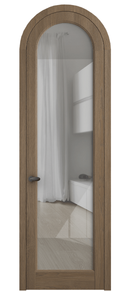 Межкомнатная дверь Palazzo 6814 Дуб джутовый матовый Рефлективное прозрачное стекло "Stopsol", калёное Цена 11500 Br | Volhovec