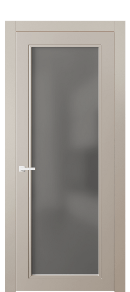 Межкомнатная дверь Neo Classic 8000 Матовый светло-бежевый Сатинированное серое стекло, триплекс Цена 3990 Br | Volhovec