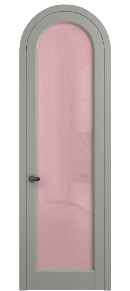 Межкомнатная дверь Palazzo 6814 Матовый нейтральный серый Фактурное розовое стекло "Лёд", триплекс Цена 7000 Br | Volhovec