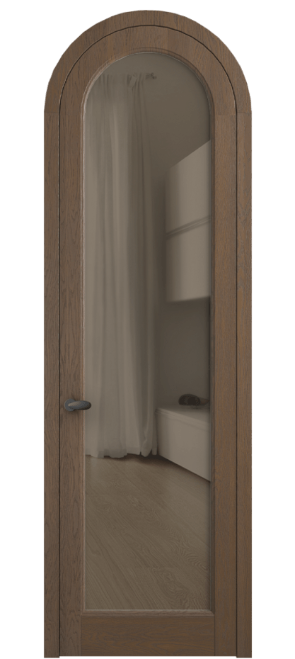 Межкомнатная дверь Palazzo 6814 Дуб туманный матовый Прозрачное бронзовое стекло, триплекс Цена 11000 Br | Volhovec