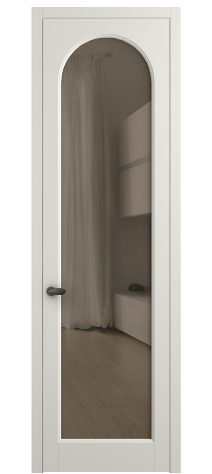 Межкомнатная дверь Палаццо 6804 Матовый жемчужный Прозрачное бронзовое стекло, триплекс Цена 5200 Br | Volhovec