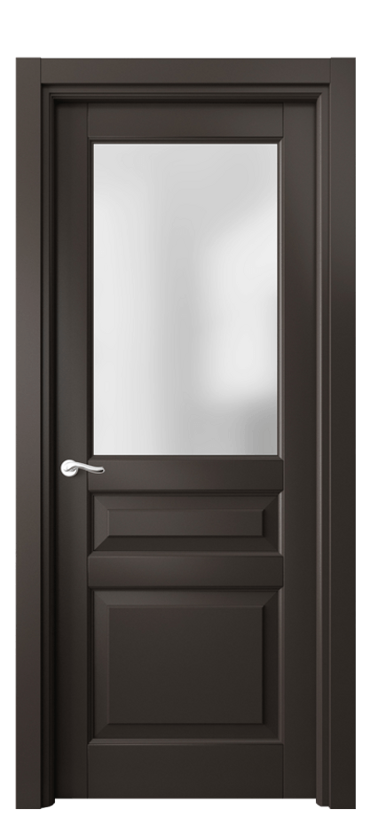 Межкомнатная дверь Лигнум 0710 Матовый антрацит Сатинированное стекло Цена 5300 Br | Volhovec