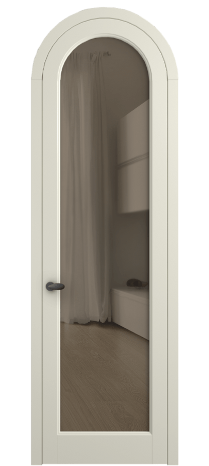 Межкомнатная дверь Palazzo 6814 Матовый молочно-белый Прозрачное бронзовое стекло, триплекс Цена 6700 Br | Volhovec