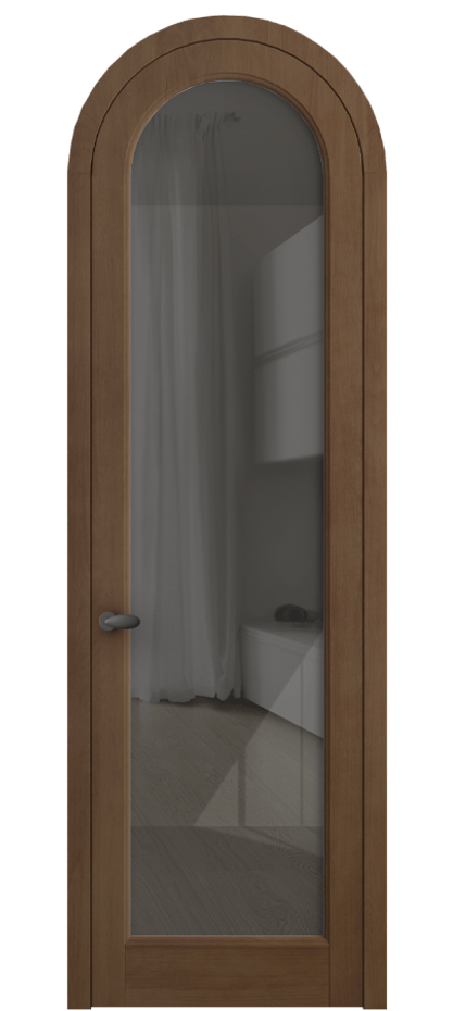 Межкомнатная дверь Palazzo 6814 Бук тёмный матовый Рефлективное серое стекло "Stopsol", калёное Цена 9600 Br | Volhovec