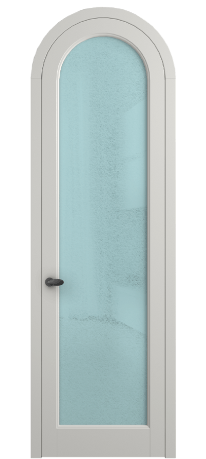 Межкомнатная дверь Palazzo 6814 Матовый серый Фактурное голубое стекло "Лёд", триплекс Цена 7000 Br | Volhovec