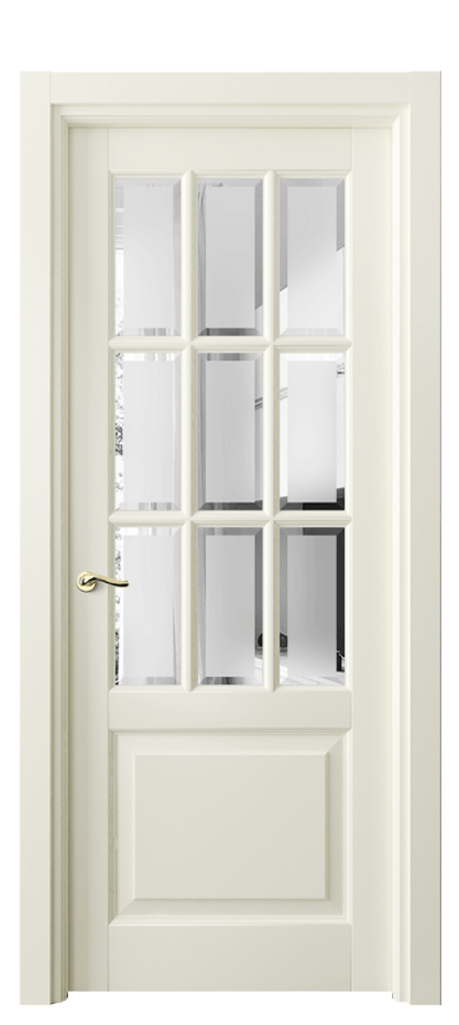 Межкомнатная дверь Лигнум 0748 Матовый молочно-белый Сатинированное стекло с фацетом Цена 6420 Br | Volhovec