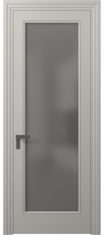 Межкомнатная дверь Rocca 8300 Матовый тёплый серый Сатинированное серое стекло, триплекс, 8 мм Цена 3330 Br | Volhovec