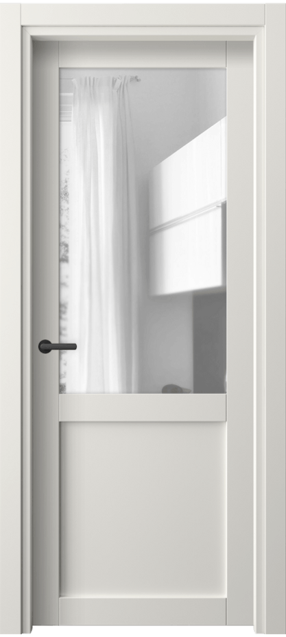 Межкомнатная дверь Нео 2122 ПЭТ белоснежный Прозрачное стекло, триплекс Цена 1631 Br | Volhovec