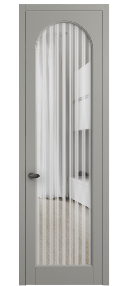 Межкомнатная дверь Palazzo 6804 Матовый нейтральный серый Рифлёное стекло "Дюна", триплекс Цена 5500 Br | Volhovec