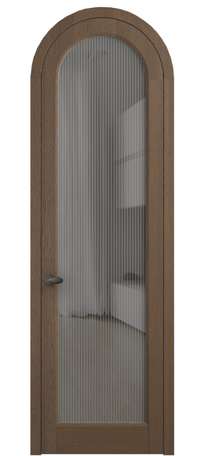 Межкомнатная дверь Palazzo 6814 Дуб туманный матовый Рифлёное серое стекло "Moru", триплекс Цена 11500 Br | Volhovec