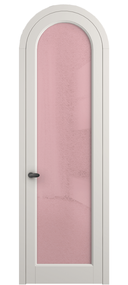 Межкомнатная дверь Палаццо 6814 Матовый пудровый белый Фактурное розовое стекло "Лёд", триплекс Цена 7000 Br | Volhovec