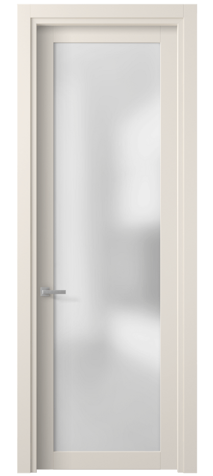 Межкомнатная дверь Planum 2102 ПЭТ кремово-белый Сатинированное стекло Цена 1360 Br | Volhovec