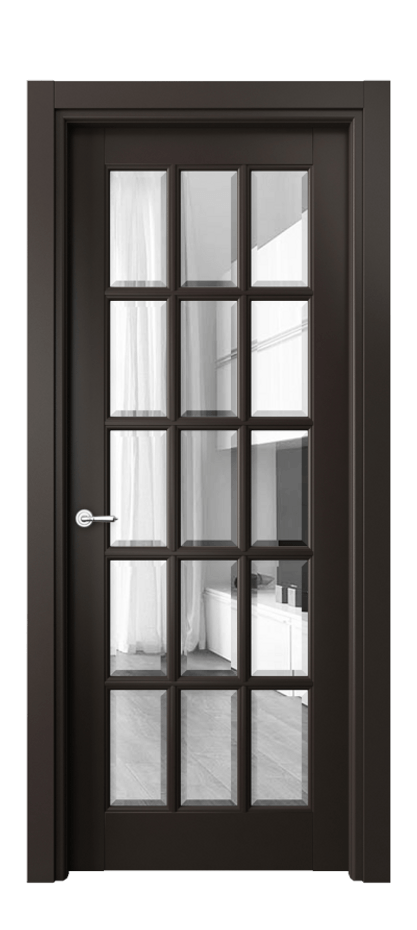 Дверь межкомнатная Тоскана Грильято 6311 Матовый антрацит Прозрачное стекло с фацетом Гладкий наличник МАН Цена 6250 Br Наличники уже входят в базовый комплект. Фабрика дверей Волховец 8 (800) 551 43 19 Межкомнатная дверь Тоскана Грильято 6311 Матовый антрацит Прозрачное стекло с фацетом Цена 6250 Br | Volhovec